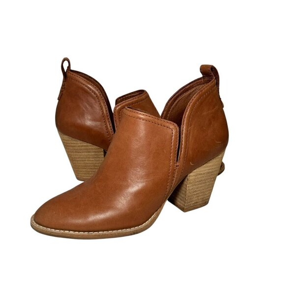 Jeffrey Campbell Rosalee Bootie Tan Stacked Block Heel Size 8 MSRP $144 - Picture 2 of 6